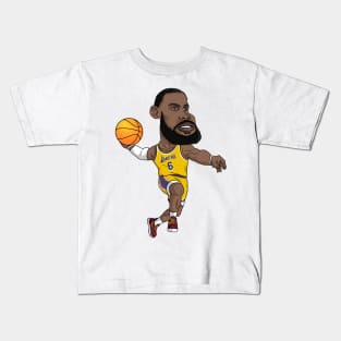 Lebron James Lakers #6 Cartoon Kids T-Shirt